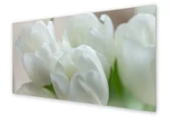 Dekoracje domu - Panel kuchenny HOMEPRINT Białe kwiaty tulipana 100x50 cm - miniaturka - grafika 1