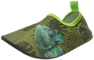 Buty dla dziewczynek - Playshoes buty dziecięce, unisex, ochrona przed promieniowaniem UV, na boso, kameleon, zielony - Grün Oliv 34-22/23 EU - grafika 1