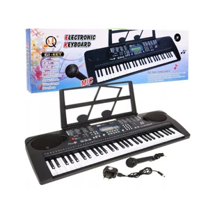 Dziecięcy keyboard z mikrofonem, stojakiem, USB, MP3 MQ6159UFB - Instrumenty muzyczne dla dzieci - miniaturka - grafika 1