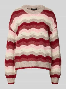 Sweter o kroju relaxed fit z dzianiny z dodatkiem wełny model ‘DOJA’ - Swetry damskie - miniaturka - grafika 1