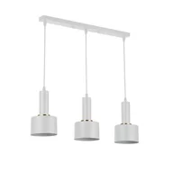 Lampy sufitowe - Lampa wisząca Tema 3-punktowa E27 120 cm IP20 stal aluminium biała MasterLED - miniaturka - grafika 1