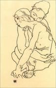 Plakaty - Woman and Girl Embracing, Egon Schiele - plakat Wymiar do wyboru: 59,4x84,1 cm - miniaturka - grafika 1