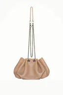 Torebki damskie - Mini worek Retro cielista skóra groszek - miniaturka - grafika 1