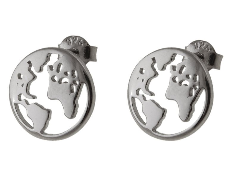 KOLCZYKI SREBRNE ŚWIAT PLANETA K2698 - 2,1g.