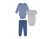 Komplety dla niemowląt - LUPILU LUPILU Komplet niemowlęcy z bawełną organiczną, 3 elementy (50/56, Niebieski/szary/granatowy) - miniaturka - grafika 1