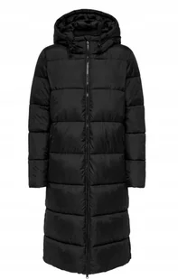 ONLY DŁUGI PŁASZCZ DAMSKI CZARNY PIKOWANY NA ZIMĘ S JXA - Płaszcze damskie - miniaturka - grafika 1