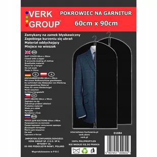 Pokrowiec Na Garnitur Ubrania 60X90Cm Suwak Worek - Pokrowce na ubrania - miniaturka - grafika 1