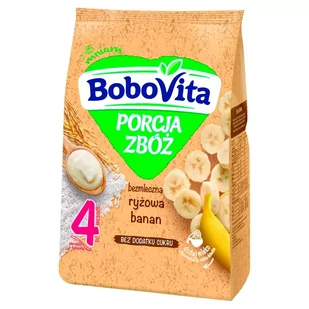 BoboVita Porcja zbóż Kaszka bezmleczna ryżowa banan po 4 miesiącu 170 g - Kaszki dla dzieci - miniaturka - grafika 1