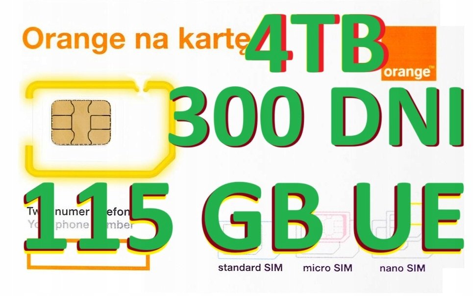 Internet Orange Starter 4000 Gb 115 Gb Unia Ue Rozm I Smsy 300 Dni