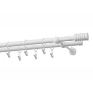 Karnisze - Karnisz podwójny 19/19 mm Porto biały 200 cm - miniaturka - grafika 1