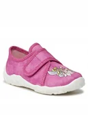 Buty dla dziewczynek - SUPERFIT RÓŻOWE KAPCIE DZIECIĘCE Z APLIKACJĄ I RZEPĄ 31 J0A - miniaturka - grafika 1