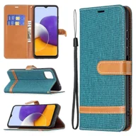 Etui i futerały do telefonów - Etui na telefon komórkowy König Design kompatybilne z Samsung Galaxy A22 5G ze skóry syntetycznej - Etui na telefon komórkowy zielone - miniaturka - grafika 1