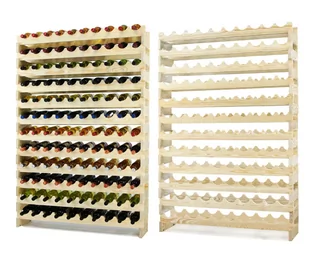 Stojak na wina Regał na wino drewniany modułowy RW10 10x12 Naturalny Surowy Drewno sosnowe ilość butelek 10 RW10_10X12_NNK1 / Wamar-Sosenka - Pozostałe akcesoria barmańskie - miniaturka - grafika 1
