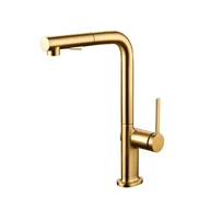 Baterie kuchenne - Bateria kuchenna z wyciąganą słuchawką 2-funkcyjna maier look szczotkowane złoto - miniaturka - grafika 1