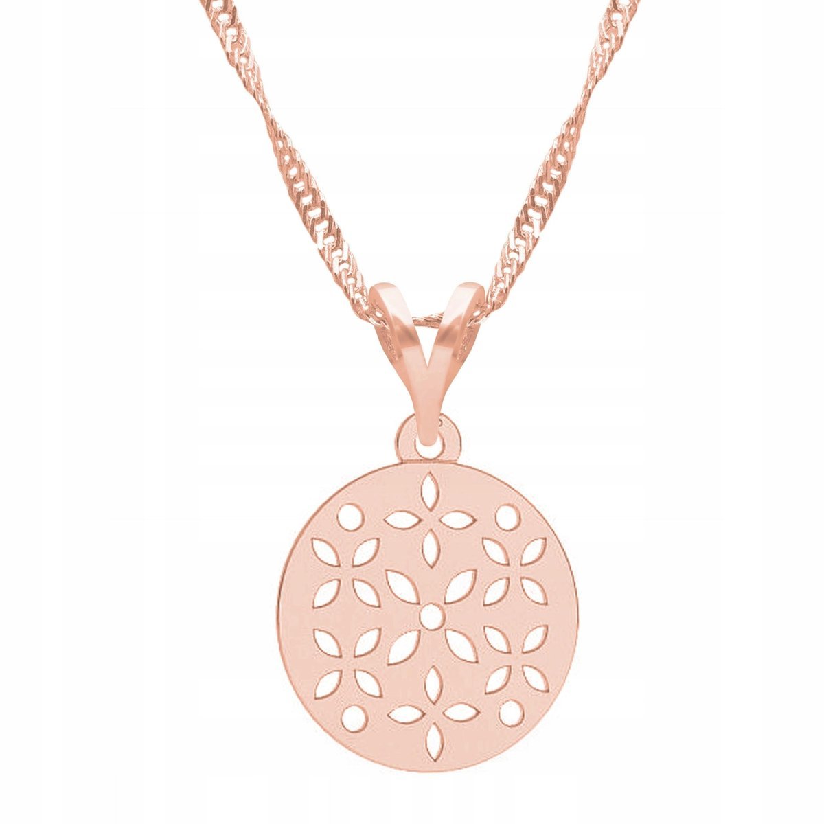 Naszyjnik Pozłacany Kwiat Kwiatek Flower z Kwiatem Kwiatkiem SREBRO 925