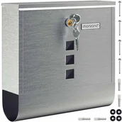 Skrzynki na listy - Skrzynka na listy z tubą na gazety stal nierdzewna srebrna - miniaturka - grafika 1