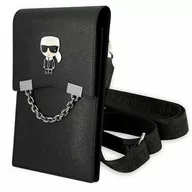 Etui i futerały do telefonów - Karl Lagerfeld Etui uniwersalne / wsuwka 170 x 90 mm black Ikonik Karl Chain - miniaturka - grafika 1