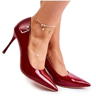 Vinceza Klasyczne Lakierowane Szpilki Czerwone Lerisa - Czółenka - miniaturka - grafika 1