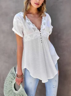 Milan Kiss Bluzka w kolorze białym - Bluzki damskie - miniaturka - grafika 1