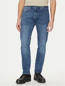Spodnie męskie - Calvin Klein Jeansy K10K114061 Niebieski Slim Fit - miniaturka - grafika 1