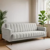 Sofy i kanapy - Sofa z Funkcją Spania RONEYY Rozkładana Jasnoszara Nowoczesna - miniaturka - grafika 1