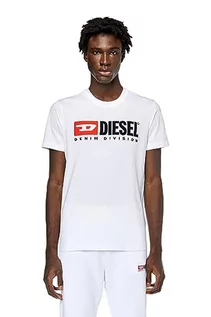 Koszulki męskie - Diesel T-diegor-div Maglietta T-Shirt męski, Wysoki biały (A03766-0grai-100), XXL - grafika 1