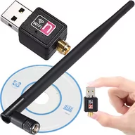 Moduły wifi i przekaźniki sygnału - Karta Sieciowa Wifi Usb Wi-Fi Adapter + Antena Pl - miniaturka - grafika 1