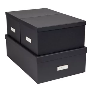 Zestaw 3 ciemnoszarych pudełek Bigso Box of Sweden Inge - Pudła i pojemniki do przechowywania - miniaturka - grafika 1