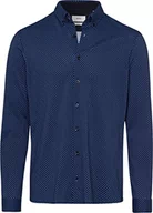 Koszule męskie - BRAX Męska koszula w stylu Daniel Jp HI-Flex Jersey Dobby wzorzysta koszula bawełniana, granatowa, S - miniaturka - grafika 1