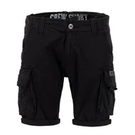 Spodnie męskie - spodnie bojówki krótkie ALPHA INDUSTRIES - CREW SHORT BLACK-38 - miniaturka - grafika 1