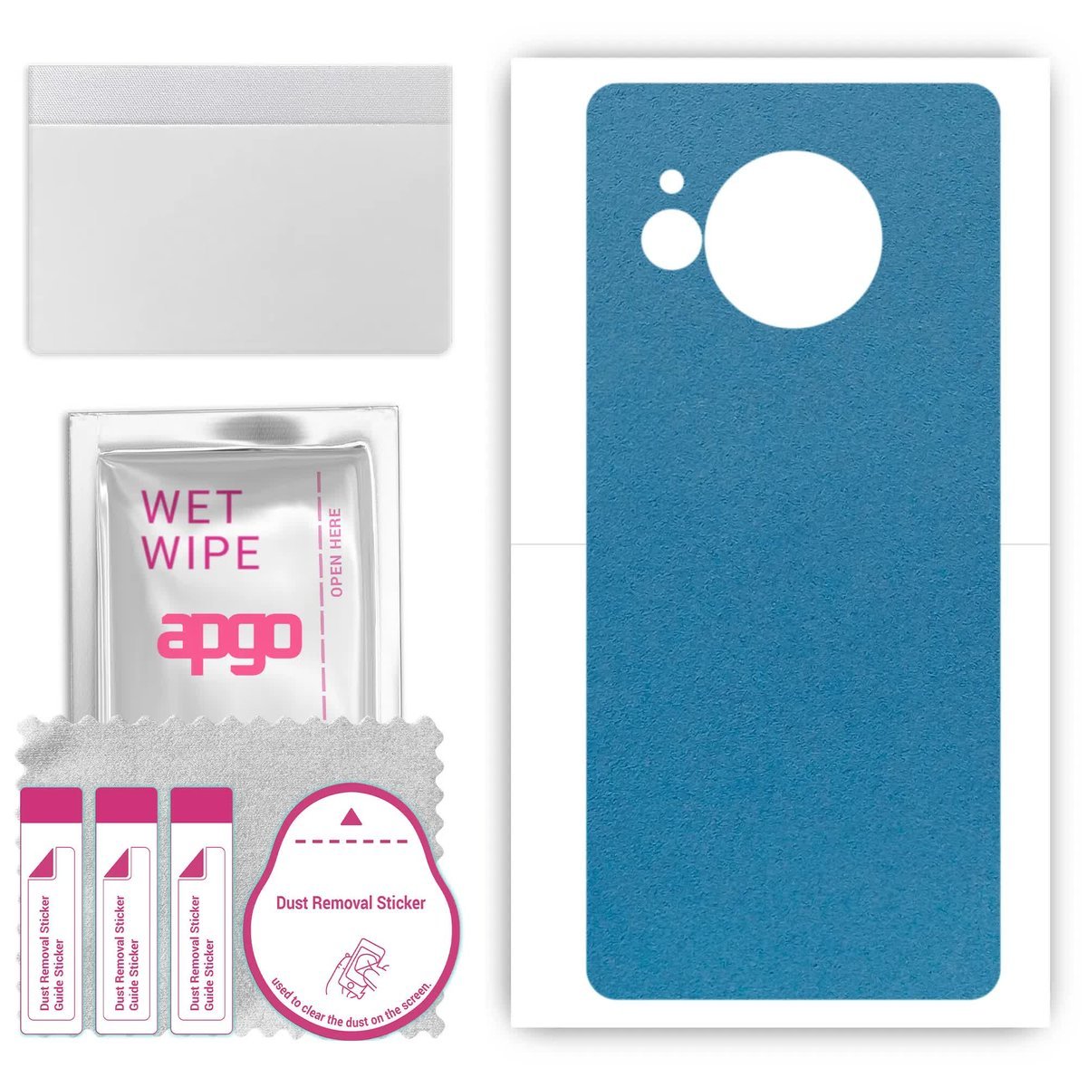 Folia naklejka skórka strukturalna na TYŁ Zamsz do Sharp Aquos R8s - Zamsz Niebieski - apgo SKINS