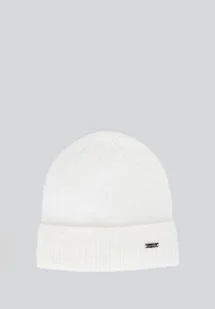 Damska czapka z miękkiej dzianiny biała - Czapki damskie Damska czapka z miękkiej dzianiny biała - Czapki damskie - miniaturka - grafika 1