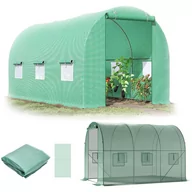 Szklarnie ogrodowe - Szklarnia tunel ogrodowy foliowy wielosezonowy metalowy stelaż zielona folia 2x3x2m - miniaturka - grafika 1