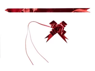 WSTĄŻKA ŚCIĄGANA METALIZOWANA CZERWONA 2,5cm 1szt - Opakowania i torebki na prezenty - miniaturka - grafika 1