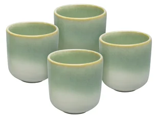 vanWell Komplet 4 kubeczków do espresso z ceramiki z porowatą glazurą, 130 ml (Zielony) - Serwisy obiadowe - miniaturka - grafika 1