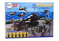 Klocki - Zestaw Policyjny Klocki Policja Wojsko Figurki 343 El. 6w1 Czarne - miniaturka - grafika 1