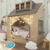 Szafy i szafki dla dzieci - Łóżko domek z dachem i oknami Cozy Cabin - miniaturka - grafika 1