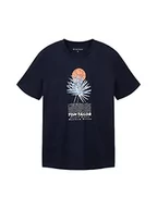 Koszulki męskie - TOM TAILOR T-shirt męski z letnim nadrukiem, 10668 - Sky Captain Blue, L - miniaturka - grafika 1