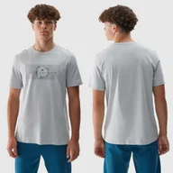 Koszulki męskie - Koszulka Męska 4F T-shirt Szary z nadrukiem 4FWAW24TTSHM1589 XXL Szary - miniaturka - grafika 1
