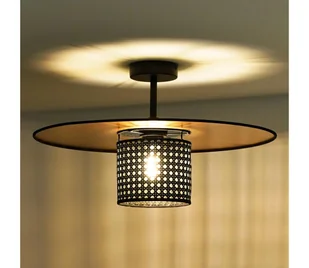Duolla - Żyrandol natynkowy TOKYO RATTAN 1xE27/15W/230V śr. 50 cm złoty/czarny - Lampy sufitowe - miniaturka - grafika 1