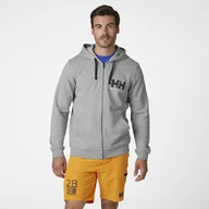 Bluzy męskie - Męska Bluza HELLY HANSEN HH LOGO FULL ZIP HOODIE 34163_949 – Szary - miniaturka - grafika 1