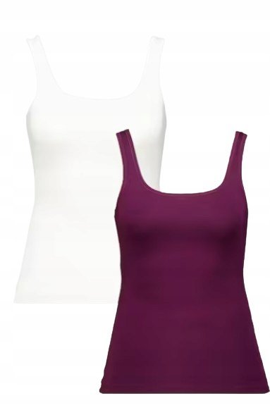 HUGO GŁADKI DAMSKI TOP NA RAMIĄCZKACH KLASYCZNY XL J5E