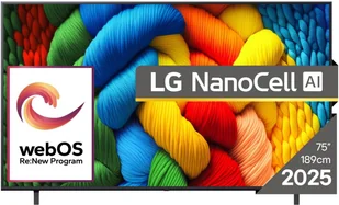 Telewizor LG NanoCell AI NANO80 75NANO80A3B 75" 4K Ultra HD Smart TV Wi-Fi Czarny - Telewizory - miniaturka - grafika 1