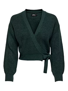 ONLY Damski sweter Onlbreda Wrap L/S Kardigan KNT Noos, Zielony Gables, L - Swetry damskie - miniaturka - grafika 1
