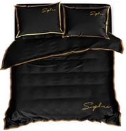 Pościel - Pościel Z Haftem 160X200 Soft Czarna 2605 - miniaturka - grafika 1