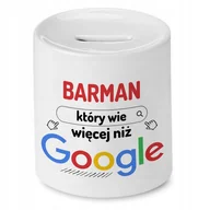 Skarbonki - Skarbonka Dla Barmana na Urodziny Imieniny Prezent z Nadrukiem ze Zdjęciem + Opakowanie na prezent (wzór 01) - miniaturka - grafika 1