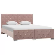 Łóżka - vidaXL Rama łóżka, różowa, tapicerowana tkaniną, 140 x 200 cm - miniaturka - grafika 1