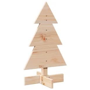 vidaXL Drewniana choinka do udekorowania, 60 cm, lite drewno sosnowe - Choinki - miniaturka - grafika 1