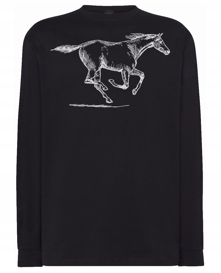 Longsleeve męski nadruk GALOPUJĄCY KOŃ r.XL