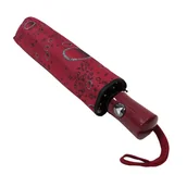 Parasole - Otwierana automatycznie parasolka damska Tiros w srebrne krople, bordowa - miniaturka - grafika 1